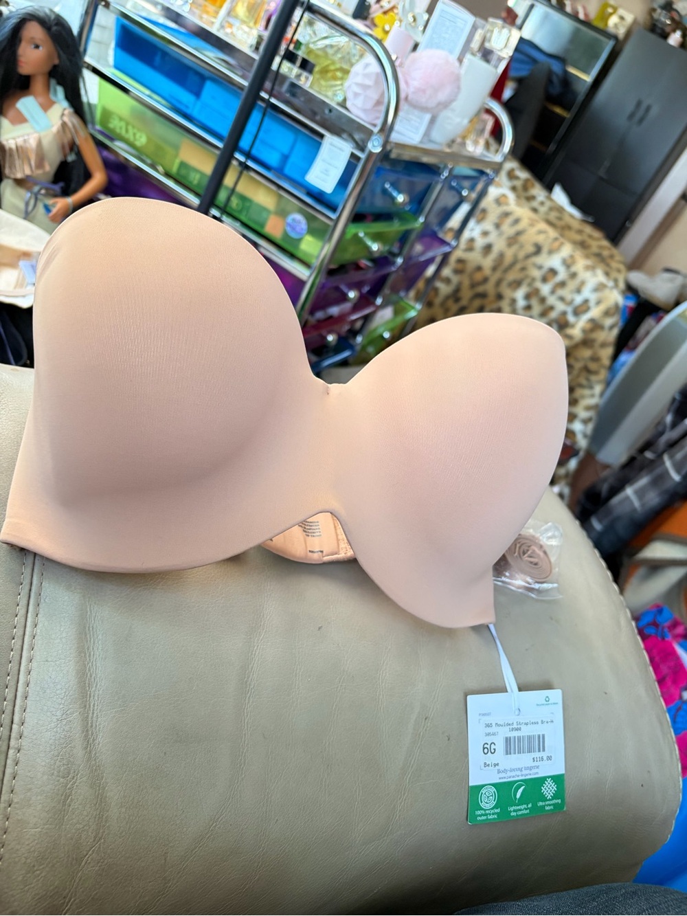 Panache 365 Multiway  Nude Adhesive Bra — Seamless Support Underwire Size 28I